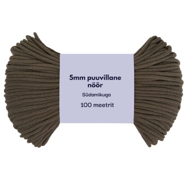 5mm punutud nöör vihtides tume oliiv