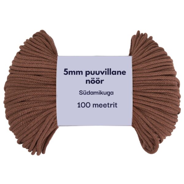 5mm punutud nöör vihtides tume karamell