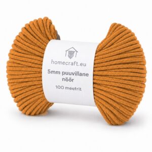 5mm punutud nöör vihtides täiskollane