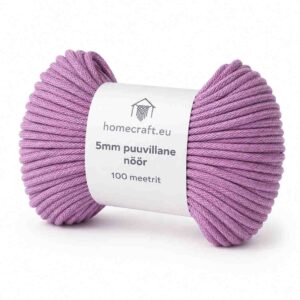 5mm punutud nöör vihtides vanaroosa