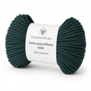 5mm punutud nöör vihtides pudeliroheline