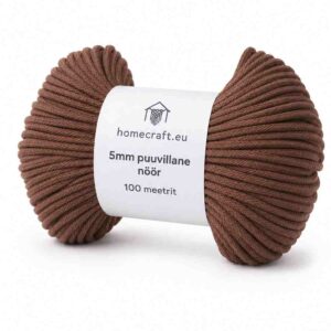 5mm punutud nöör vihtides tume karamell
