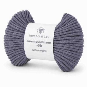 5mm punutud nöör vihtides hall
