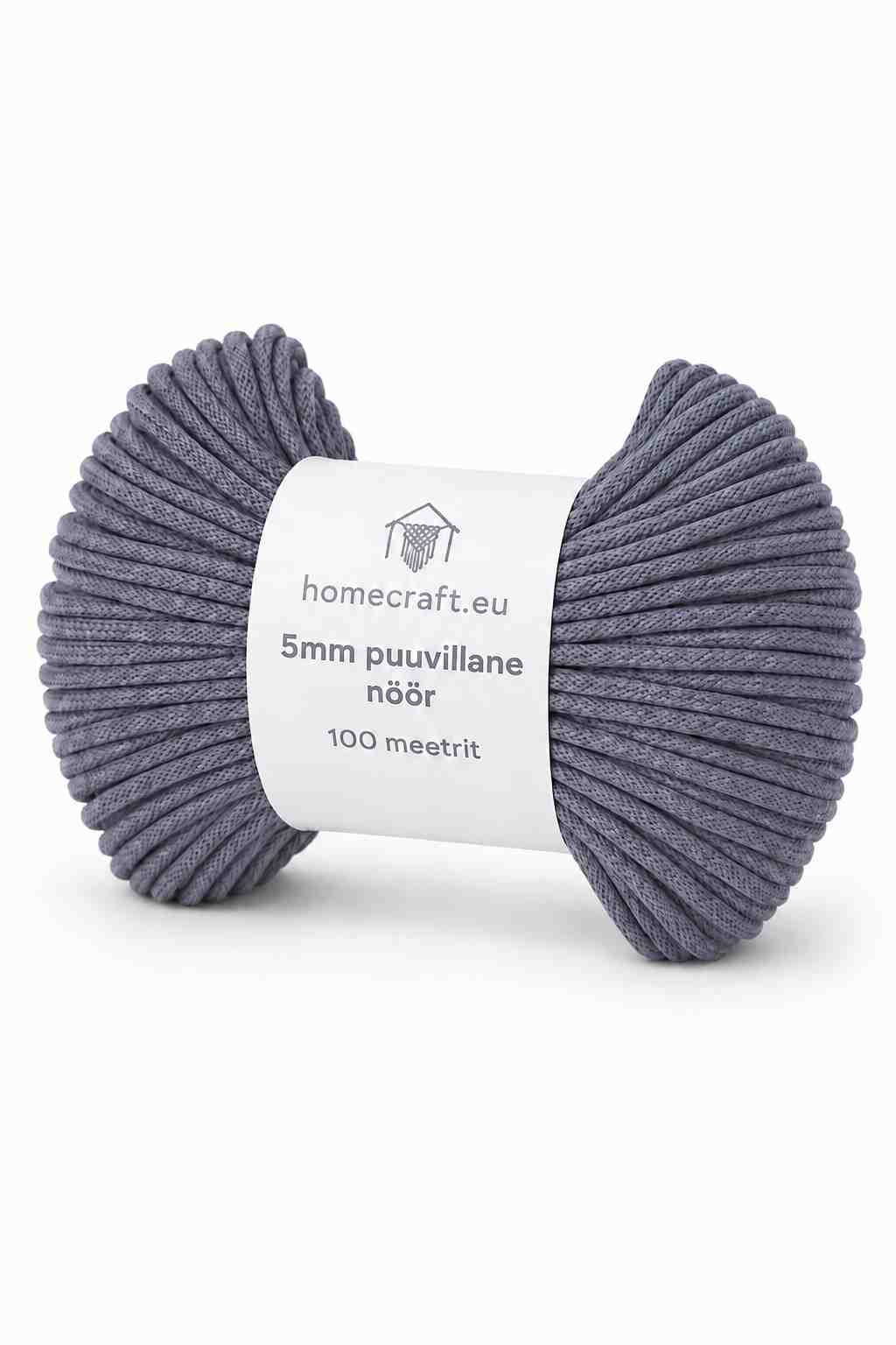5mm punutud nöör vihtides hall