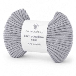 5mm punutud nöör vihtides helehall