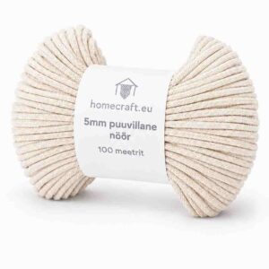 5mm punutud nöör vihtides lattetoon