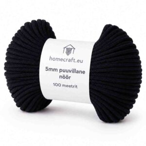 5mm punutud nöör vihtides must